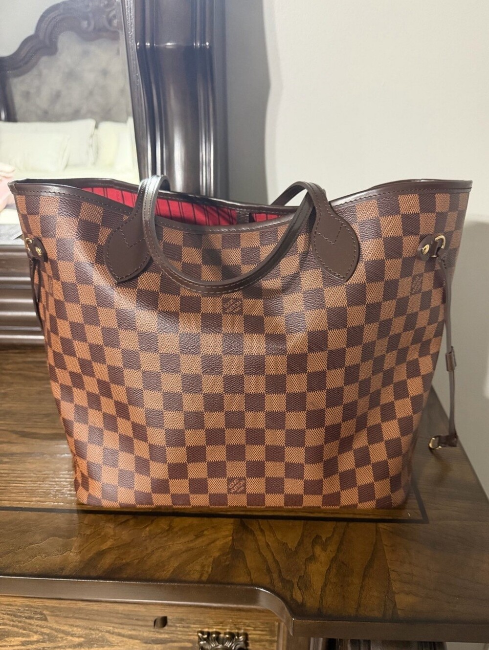 Authentic Louis Vuitton Neverfull MM Damier Ebene Tote Handbag EUC!